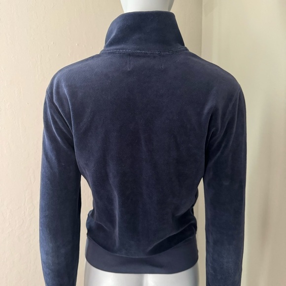 JUICY COUTURE Rare Vintage 2006 Velour Track Jacket Zip Up Navy Blue Size Medium - Picture 10 of 16